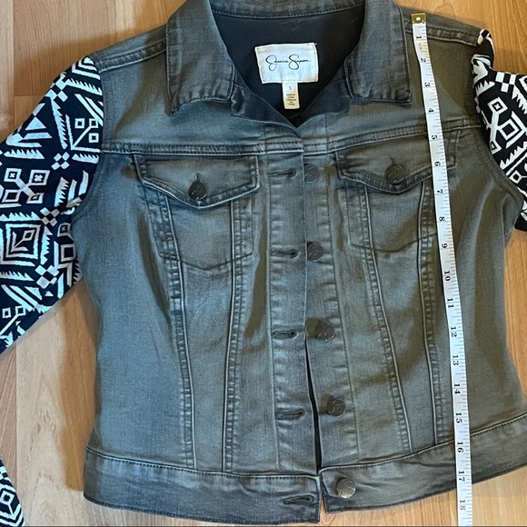 JESSICA SIMPSON-OLIVE GREEN ETHNIC DENIM JACKET - Picture 7 of 14